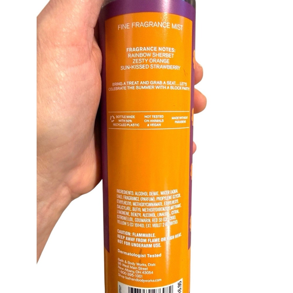 3-Bath & Body Works FIRECRACKER POP, FRUITY SHERBERT, WATERMELON Body Mist 8oz - Picture 3 of 7